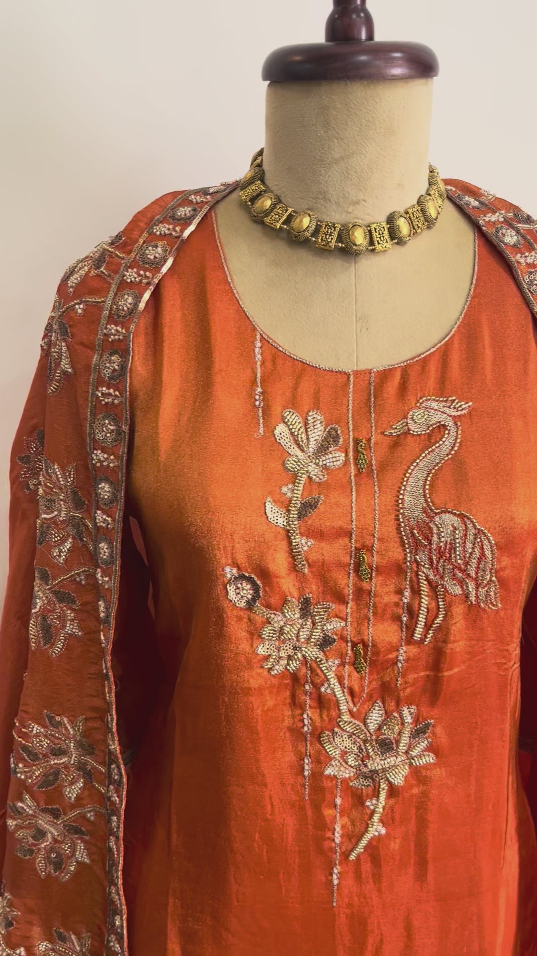Rust Muslin Silk Suit