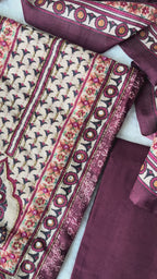 Royal Plum Chanderi Unstitched Suit
